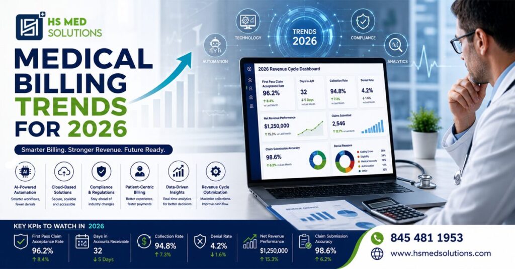 medical billing trends 2026 dashboard review.