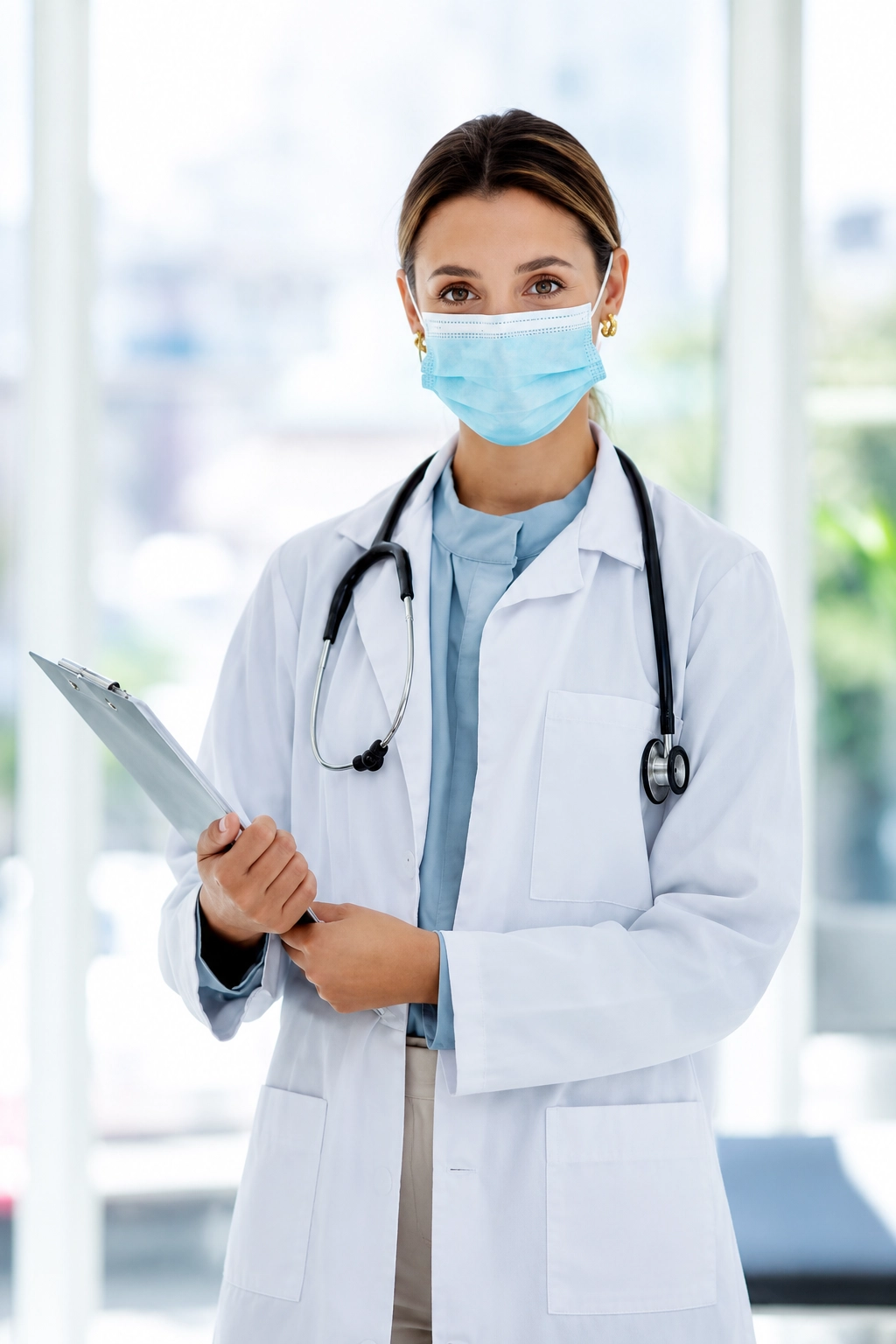 Physician holding a clipboard, ready to review a patient's chart